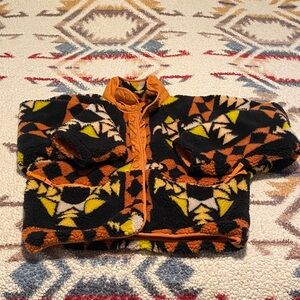 FP Movement by Free People Geometric Puffer Jacket - Black, Orange, Yellow